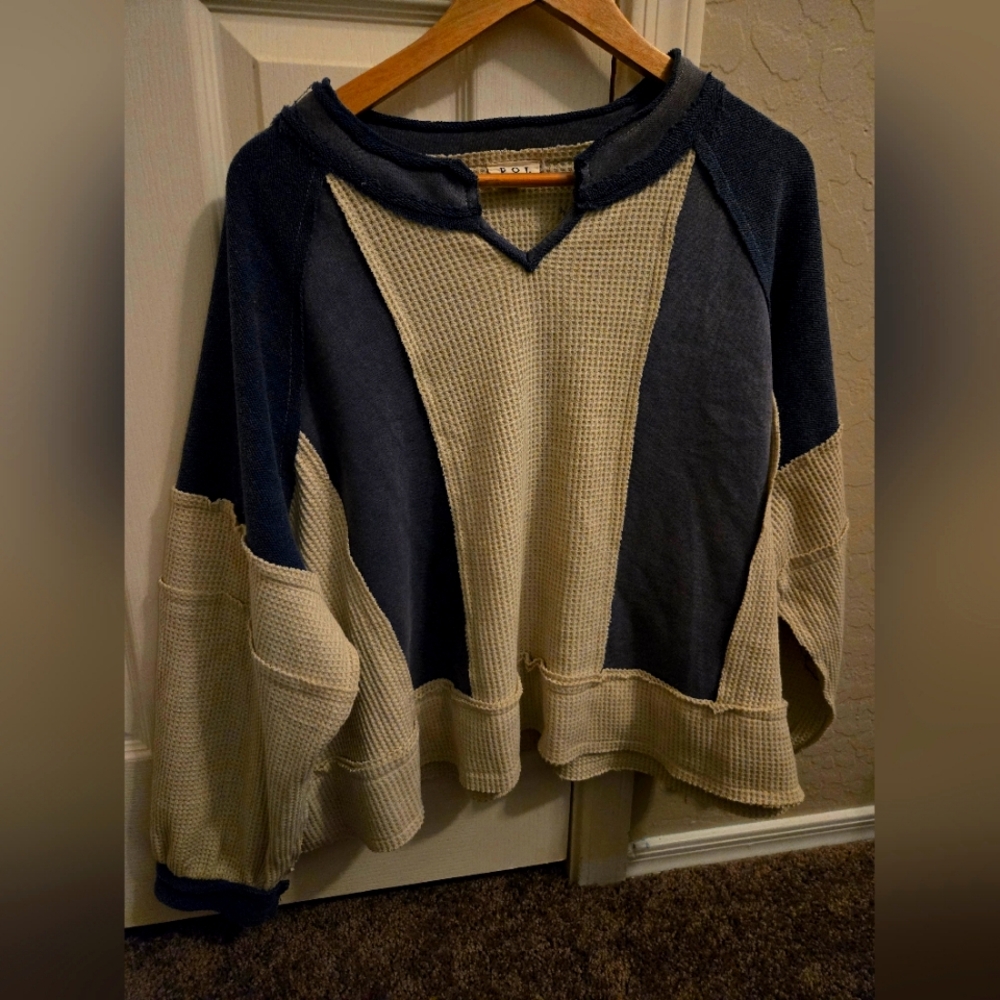 POL colorblock pullover